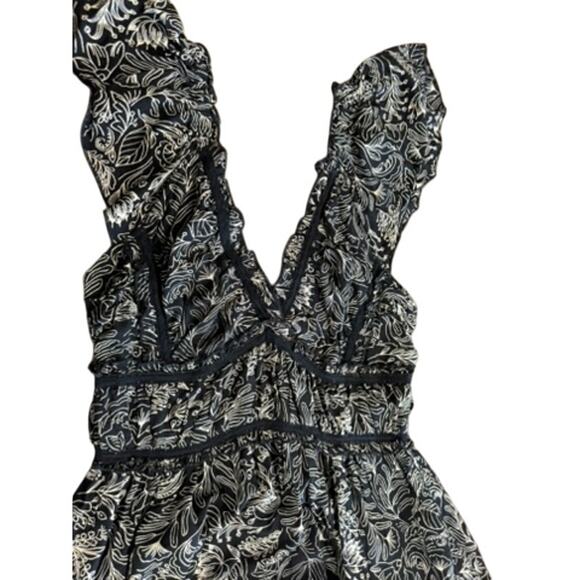 "ANGIE" Maxi Sundress SZ L Babydoll Summer Boho Layered Hippie Criss Cross Rayon - Picture 6 of 9